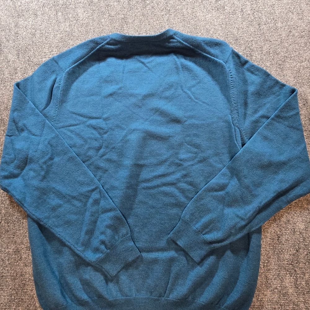 Brooks Brothers XL Merino Wool Blend Sweater Blue V Neck Lightweight - Picture 6 of 6